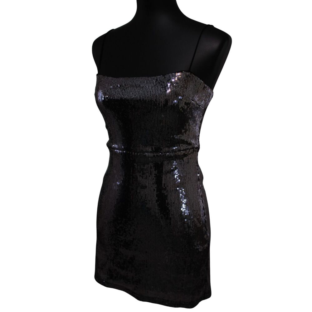 Urban Outfitters Silver Sequin Mini Dress Sz Small